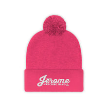 Load image into Gallery viewer, Dublin Jerome Marching Band Script Embroidered Pom Pom Beanie
