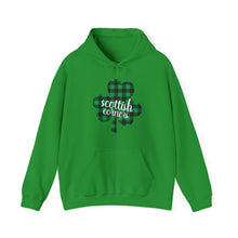 Load image into Gallery viewer, Scottish Corners Plaid Shamrock Hooded Sweatshirt
