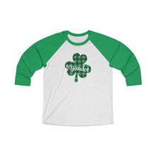 Load image into Gallery viewer, Wyandot Adult Shamrock Raglan Tee - Super Soft Unisex Tri-Blend
