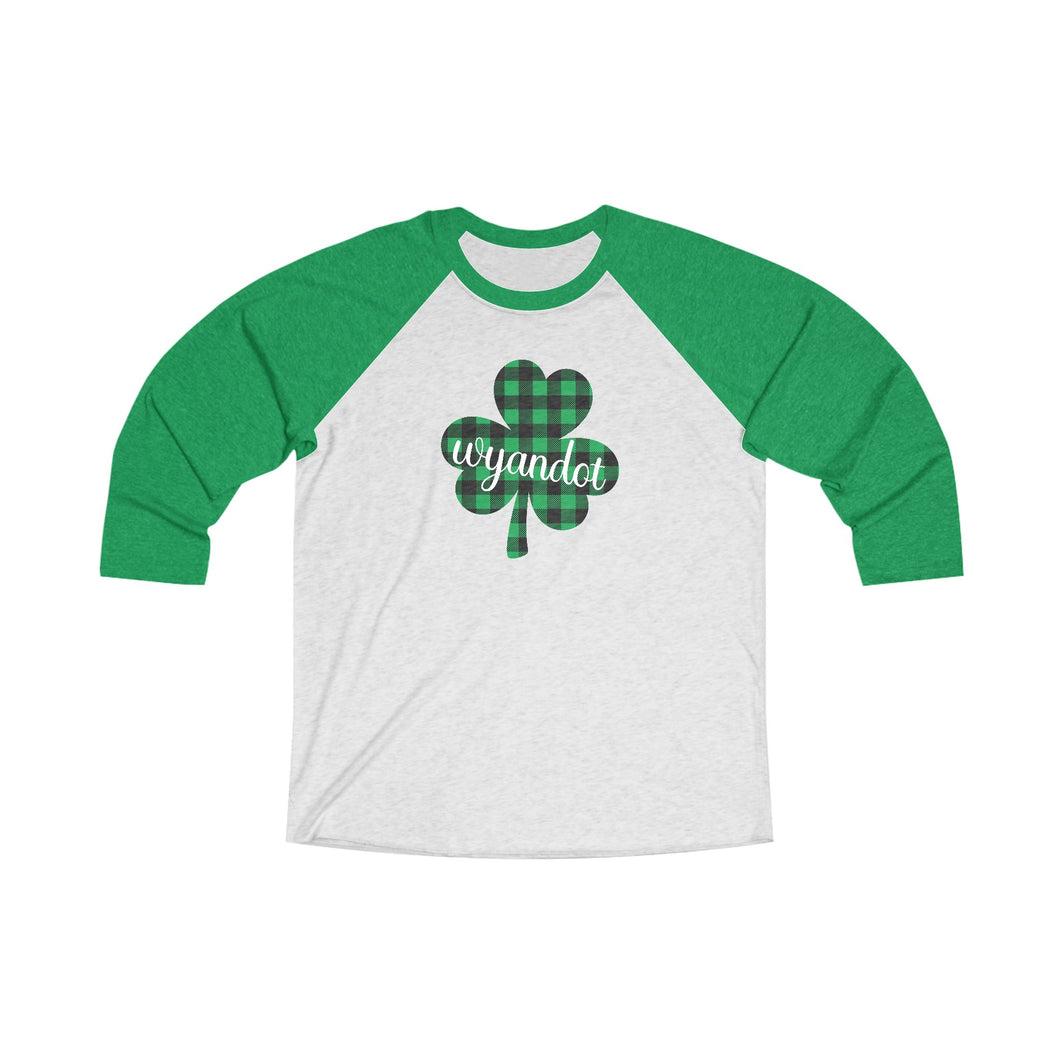 Wyandot Adult Shamrock Raglan Tee - Super Soft Unisex Tri-Blend