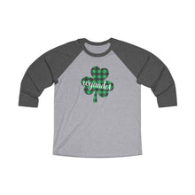 Load image into Gallery viewer, Wyandot Adult Shamrock Raglan Tee - Super Soft Unisex Tri-Blend
