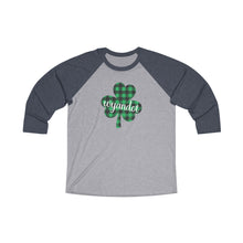 Load image into Gallery viewer, Wyandot Adult Shamrock Raglan Tee - Super Soft Unisex Tri-Blend
