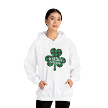 Load image into Gallery viewer, Scottish Corners Plaid Shamrock Hooded Sweatshirt
