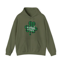 Load image into Gallery viewer, Scottish Corners Plaid Shamrock Hooded Sweatshirt
