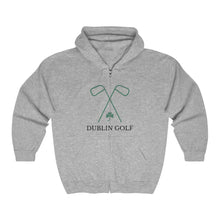 Load image into Gallery viewer, Dublin Golf Logo Super Soft Full Zip Hooded Sweatshirt
