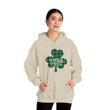 Load image into Gallery viewer, Scottish Corners Plaid Shamrock Hooded Sweatshirt
