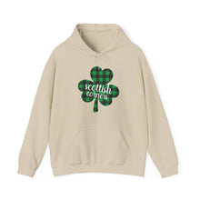 Load image into Gallery viewer, Scottish Corners Plaid Shamrock Hooded Sweatshirt
