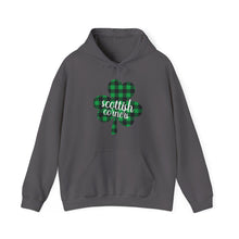 Load image into Gallery viewer, Scottish Corners Plaid Shamrock Hooded Sweatshirt
