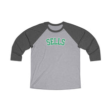 Load image into Gallery viewer, Sells College Block Adult Tri-Blend 3/4 Raglan Tee
