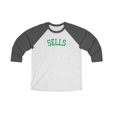 Load image into Gallery viewer, Sells College Block Adult Tri-Blend 3/4 Raglan Tee
