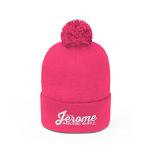 Load image into Gallery viewer, Dublin Jerome Marching Band Script Embroidered Pom Pom Beanie
