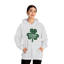 Load image into Gallery viewer, Scottish Corners Plaid Shamrock Hooded Sweatshirt
