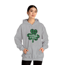 Load image into Gallery viewer, Scottish Corners Plaid Shamrock Hooded Sweatshirt
