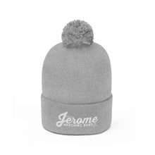 Load image into Gallery viewer, Dublin Jerome Marching Band Script Embroidered Pom Pom Beanie
