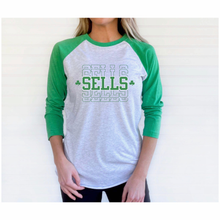 Load image into Gallery viewer, Sells New Logo Adult Tri-Blend 3/4-Sleeve Raglan Tee
