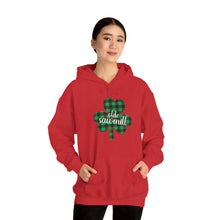Load image into Gallery viewer, Olde Sawmill Plaid Shamrock ADULT Hooded Sweatshirt
