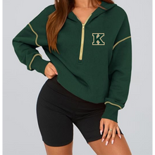 Load image into Gallery viewer, Karrer Women's Half Zip Cropped Hoodie Sweatshirt
