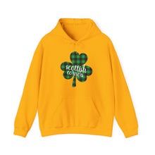 Load image into Gallery viewer, Scottish Corners Plaid Shamrock Hooded Sweatshirt
