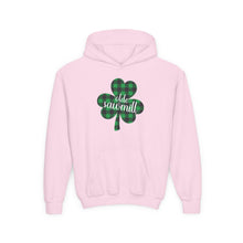 Load image into Gallery viewer, Olde Sawmill Plaid Shamrock YOUTH Hoodie
