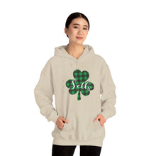 Load image into Gallery viewer, Sells Plaid Shamrock Adult Hooded Sweatshirt
