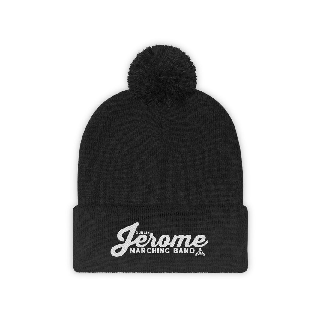 Dublin Jerome Marching Band Script Embroidered Pom Pom Beanie