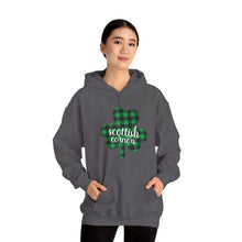 Load image into Gallery viewer, Scottish Corners Plaid Shamrock Hooded Sweatshirt

