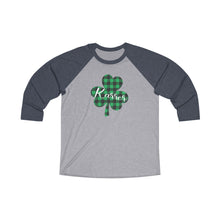 Load image into Gallery viewer, Karrer Plaid Shamrock Baseball Tee
