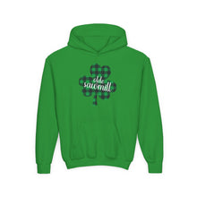 Load image into Gallery viewer, Olde Sawmill Plaid Shamrock YOUTH Hoodie
