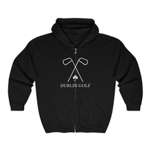 Load image into Gallery viewer, Dublin Golf Logo Super Soft Full Zip Hooded Sweatshirt
