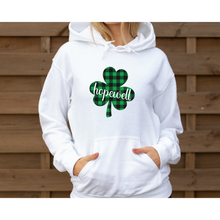Load image into Gallery viewer, Hopewell Plaid Shamrock ADULT Super Soft Hoodie
