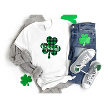 Load image into Gallery viewer, Hopewell Plaid Shamrock ADULT Super Soft T-Shirt
