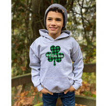 Load image into Gallery viewer, Indian Run Plaid Shamrock YOUTH Hoodie
