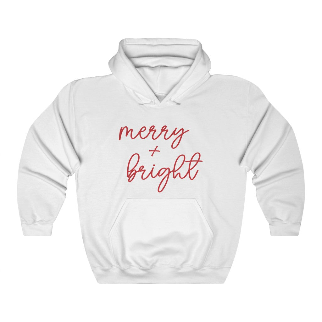 Merry and Bright Script Hooded Sweatshirt