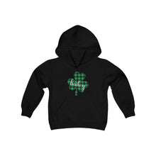 Load image into Gallery viewer, Bailey Plaid Shamrock Youth Hoodie
