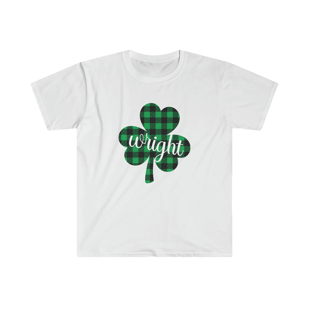 Wright Plaid Shamrock ADULT Super Soft T-Shirt