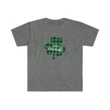 Load image into Gallery viewer, Olde Sawmill Plaid Shamrock ADULT Softstyle T-Shirt
