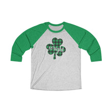 Load image into Gallery viewer, Wright Plaid Shamrock ADULT Baseball Tee
