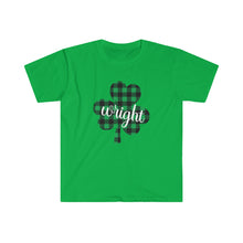 Load image into Gallery viewer, Wright Plaid Shamrock ADULT Super Soft T-Shirt
