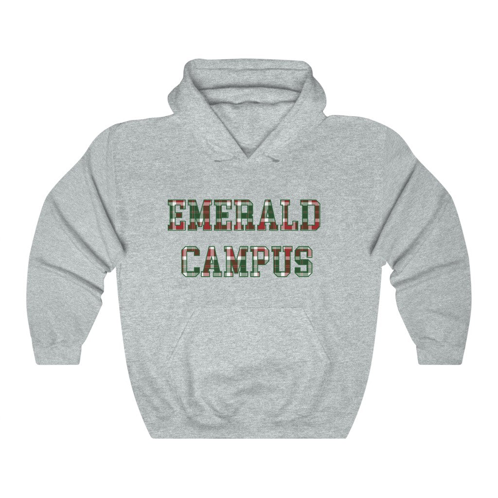 Emerald Campus Plaid Adult Hooded Sweatshirt