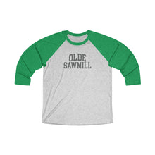 Load image into Gallery viewer, Olde Sawmill Arch ADULT Tri-Blend 3/4 Raglan Tee
