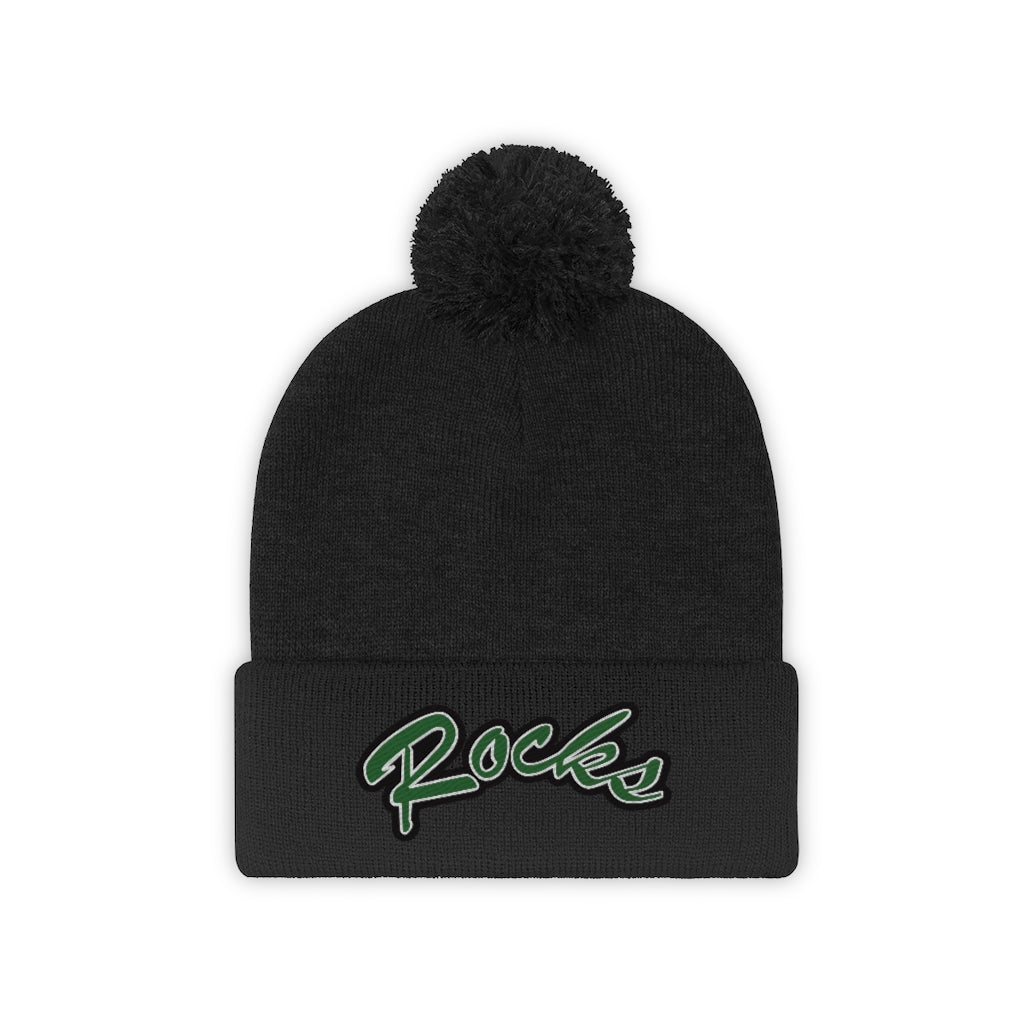 Coffman Embroidered Pom Beanie