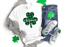 Load image into Gallery viewer, Chapman Plaid Shamrock Adult Tee
