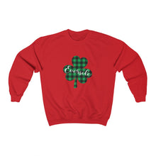 Load image into Gallery viewer, Eversole Plaid Shamrock Adult Crewneck
