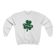 Load image into Gallery viewer, Eversole Plaid Shamrock Adult Crewneck
