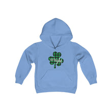 Load image into Gallery viewer, Wright Plaid Shamrock YOUTH Hoodie
