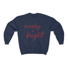 Load image into Gallery viewer, Merry and Bright Script Crewneck
