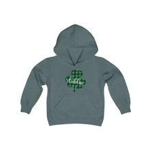 Load image into Gallery viewer, Dublin Plaid Shamrock YOUTH Hoodie
