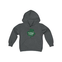 Load image into Gallery viewer, Scottish Corners Plaid Shamrock Youth Hoodie
