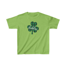 Load image into Gallery viewer, Dublin Plaid Shamrock YOUTH Tee
