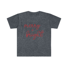 Load image into Gallery viewer, Merry and Bright Script Softstyle T-Shirt

